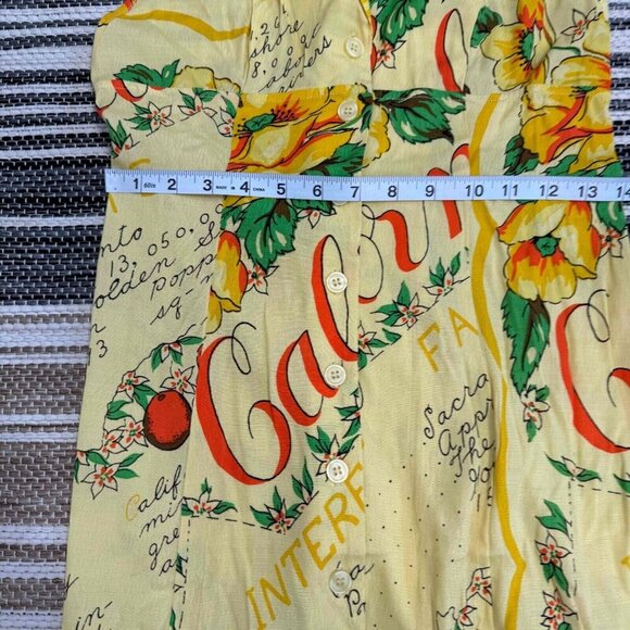 Urban Outfitters Women's Tropical Sleeveless Dress Viscose Yellow Size Medium - Picture 9 of 12
